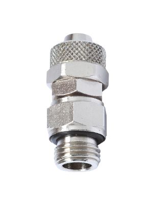 Swiveling quick connector with BSPP male thread and O-ring