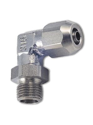 Swiveling L quick connector with BSPP male thread