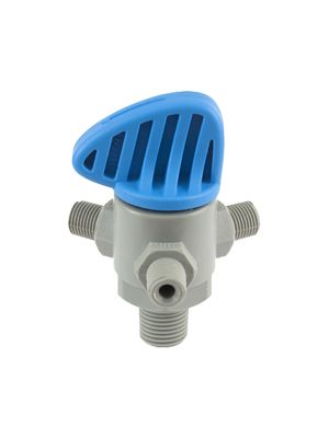 Male three-way valve with BSPT thread