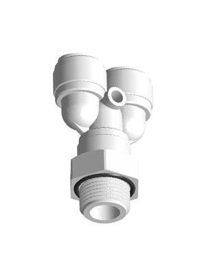 Swivel male Y-connector with BSPP thread