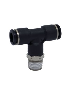 Rotatable T-connector with nickel-plated BSPT thread