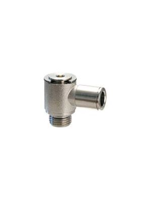 Nickel plated brass push-in fitting Angled, swiveling, cylindrical, head with recessed hexagon socket Ø 5 mm M5