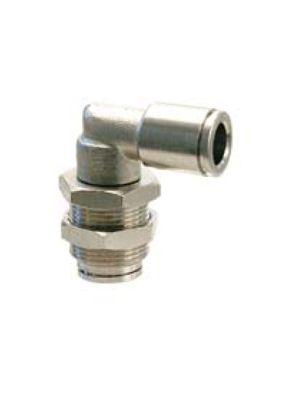 Univer push-in fitting made of nickel-plated brass bulkhead fitting, angled Ø 10 mm