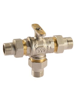 Comparato - Ball Valve for Diamant PRO Actuator, 3-Way, Full Through, DN25, PN16, 1 ", M / M / M