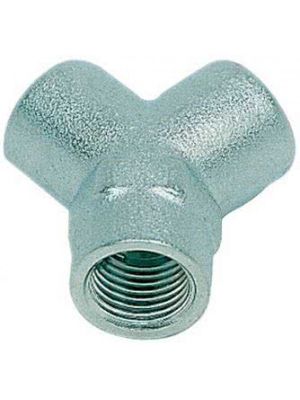 Screw-on fitting, Y-piece, nickel-plated brass