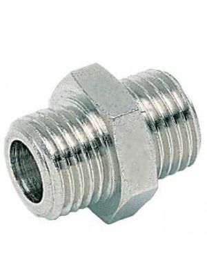 Double nipple fitting, nickel-plated brass