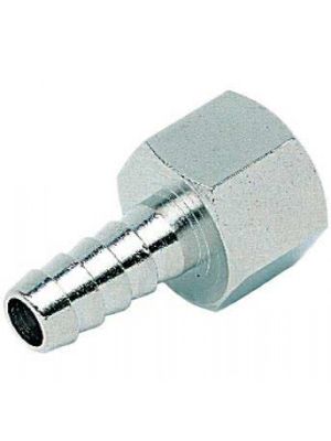 Screw-on hose nozzle, with internal thread, nickel-plated brass