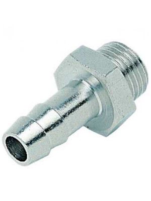 Screw-in hose nozzle, with external thread, nickel-plated brass
