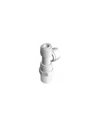 Swivel side male T-connector with BSPT thread