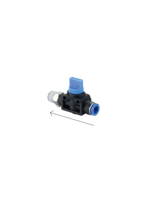 Male manual valve with BSPT thread (flow tube thread)