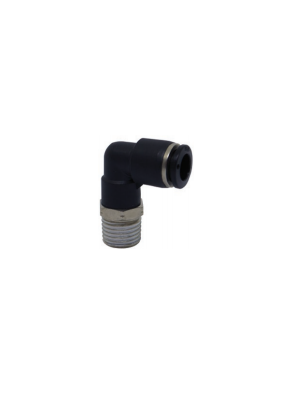 Swivel L-connector with NPT & UNF thread, nickel plated