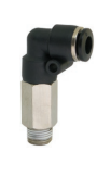 Long swivel male connector with NPT & UNF thread, nickel plated