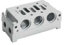 Univer base plate island mounting Universal system, bottom and side connections, supported vents ISO 2 G3 / 8