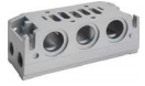 Univer base plate island mounting Universal system, bottom and side connections, supported vents ISO 3 G3 / 4
