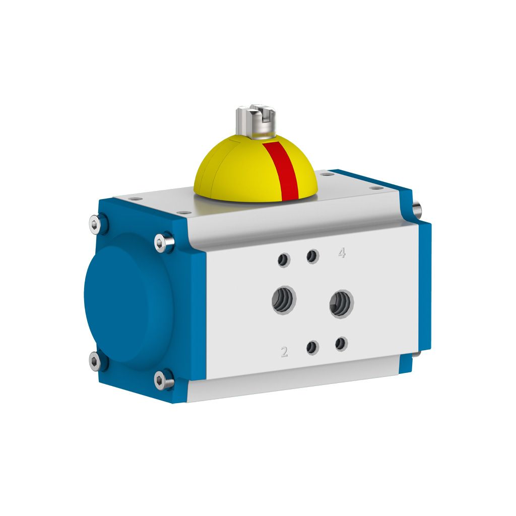 43 GT pneumatic actuator - double action, drilling pattern F03/F05, one-sided end position adjustment, pinion NP09, CW-A