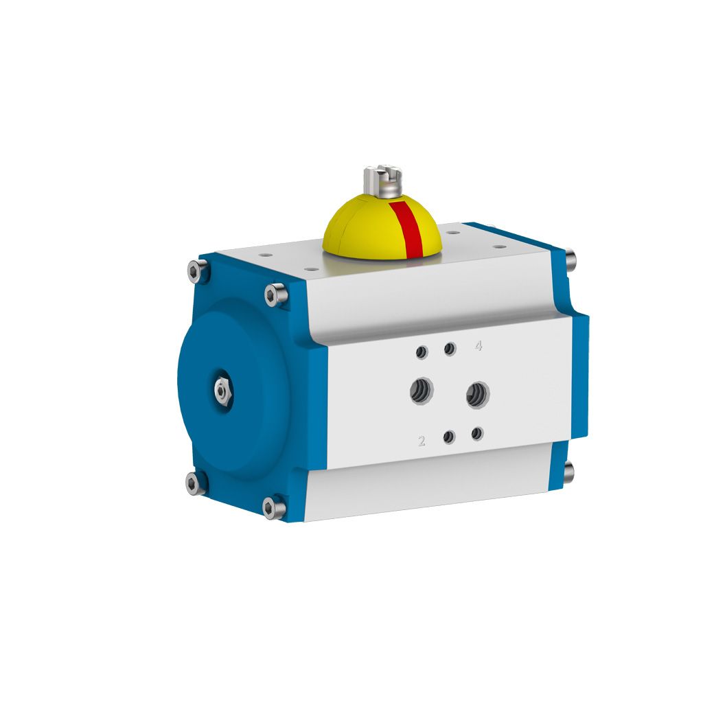 63 GT pneumatic actuator - double action, drilling pattern F05/F07, one-sided end position adjustment, pinion NP14, CW-A