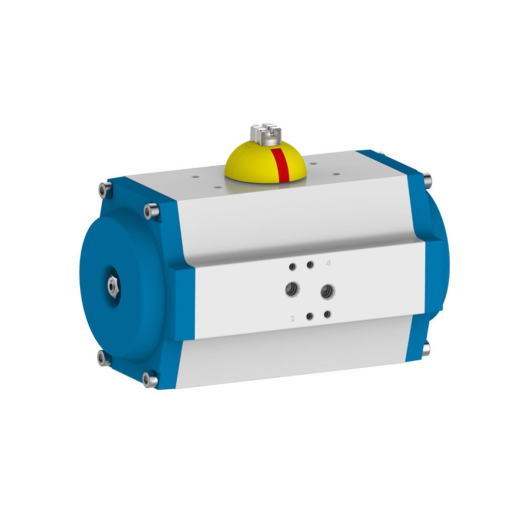 92 GT pneumatic actuator - closing by spring force, drilling pattern F05/F07, one-sided end position adjustment, pinion NP17, CCW-D