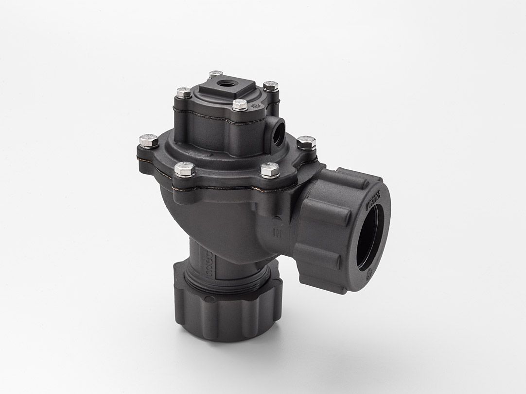 Mecair impulse diaphragm valve 2/2-way, NC, DN 1;1/2 NPT, double, pneumatic, with quick-action connection