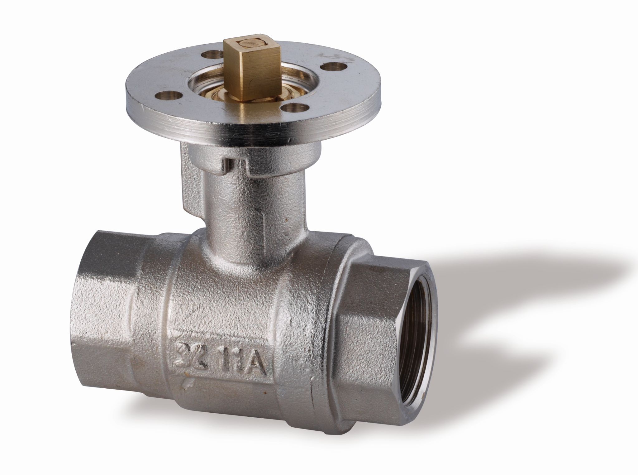 Ball valve in nickel plated brass, full bore DN15, PN40, 1/2, W/W