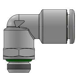 Elbow connector, stainless steel AISI 316L with BSPP thread