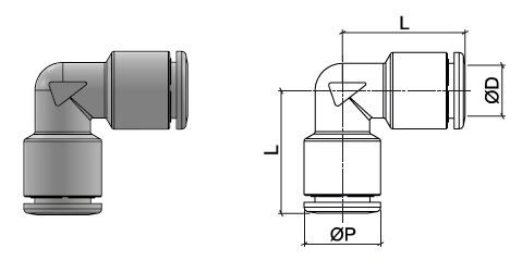 Reduced connector, stainless steel AISI 316L