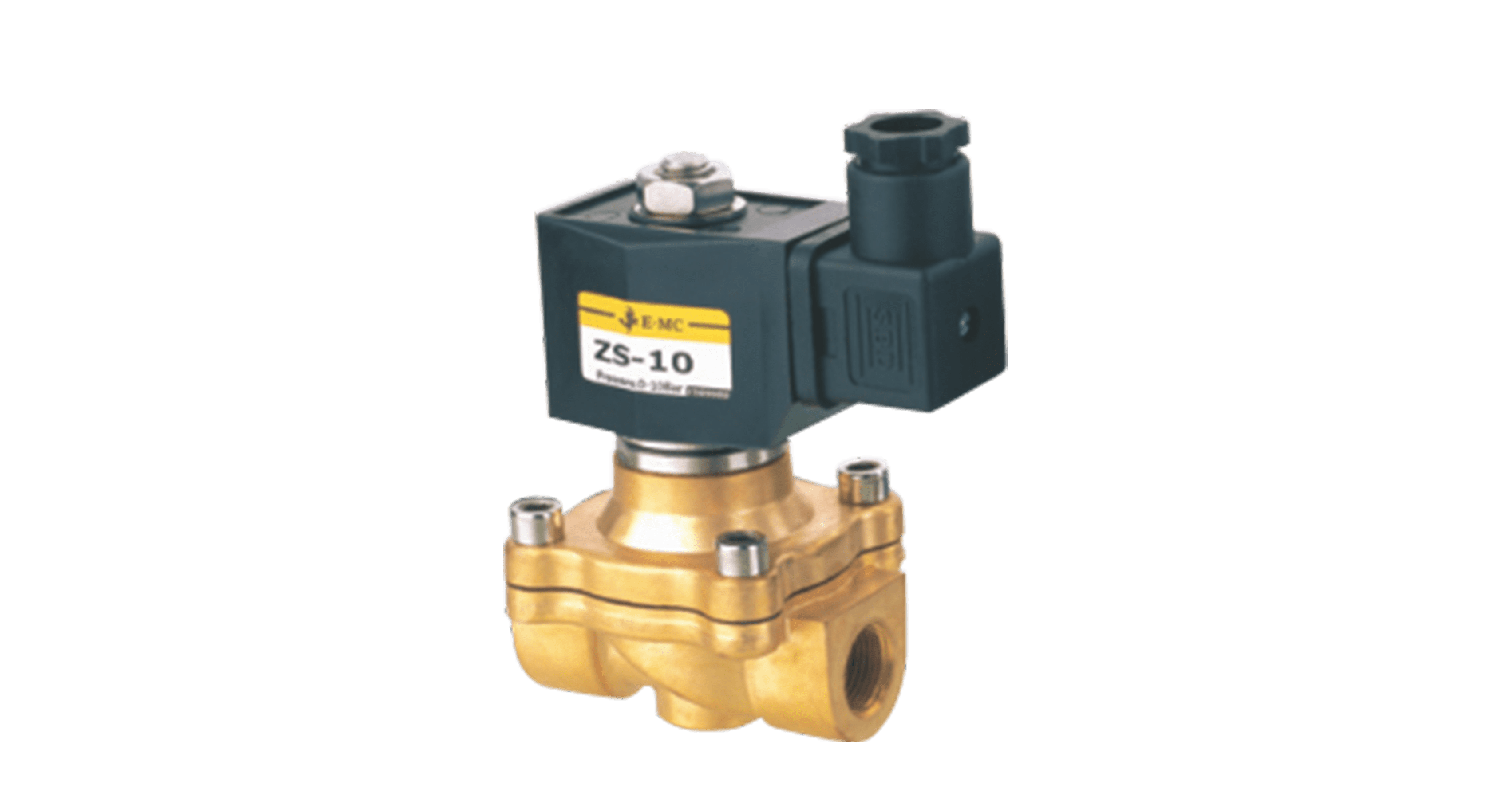 2-way brass solenoid valve, G1, normally closed, 24VDC, no minimum pressure