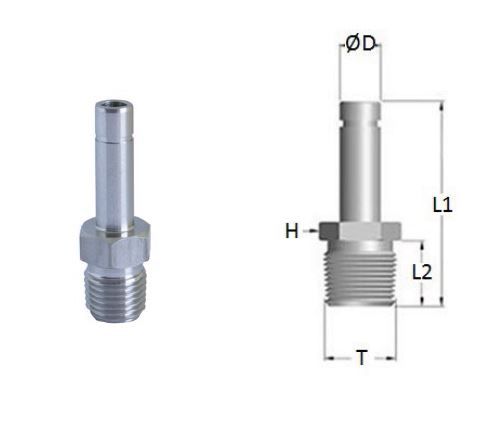 Adapter with BSPT thread