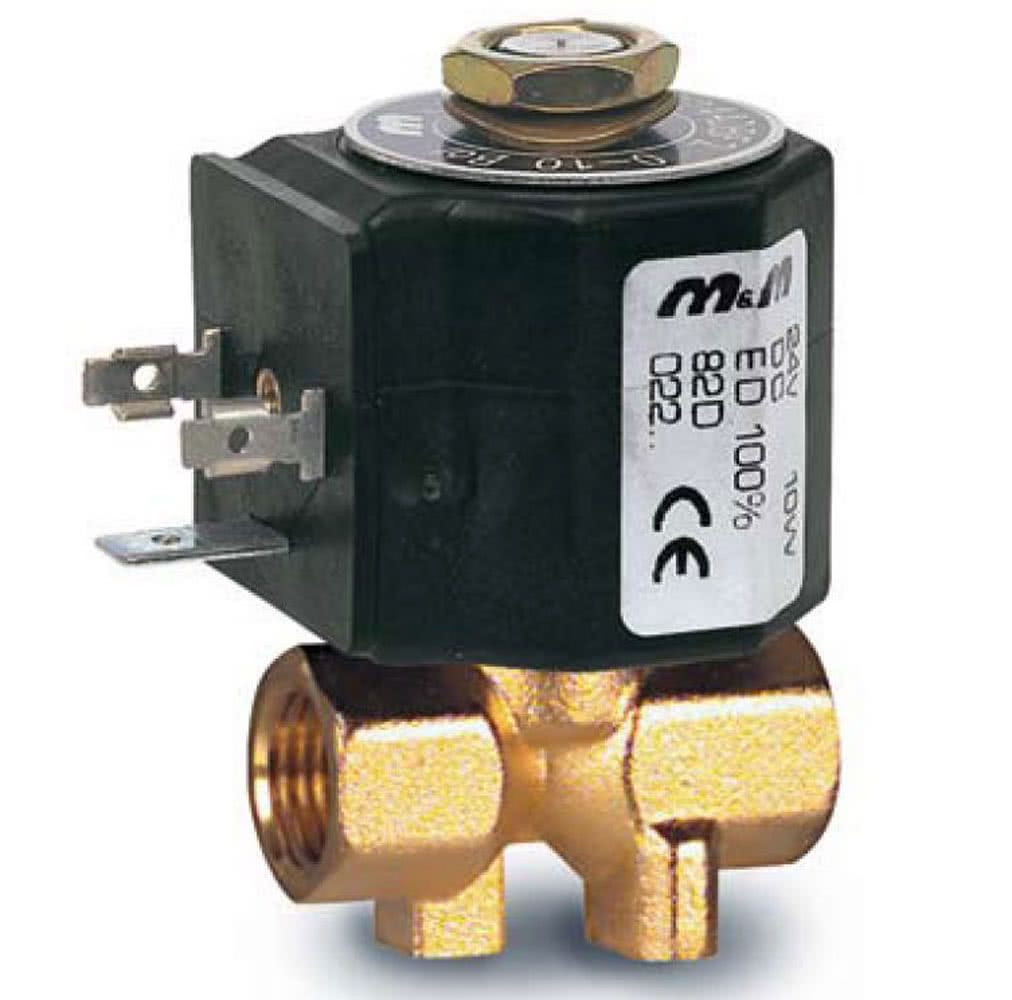 2-way solenoid valve, direct operated, G 1/8 ", brass, normally closed, 230V 50Hz - 240V 60Hz