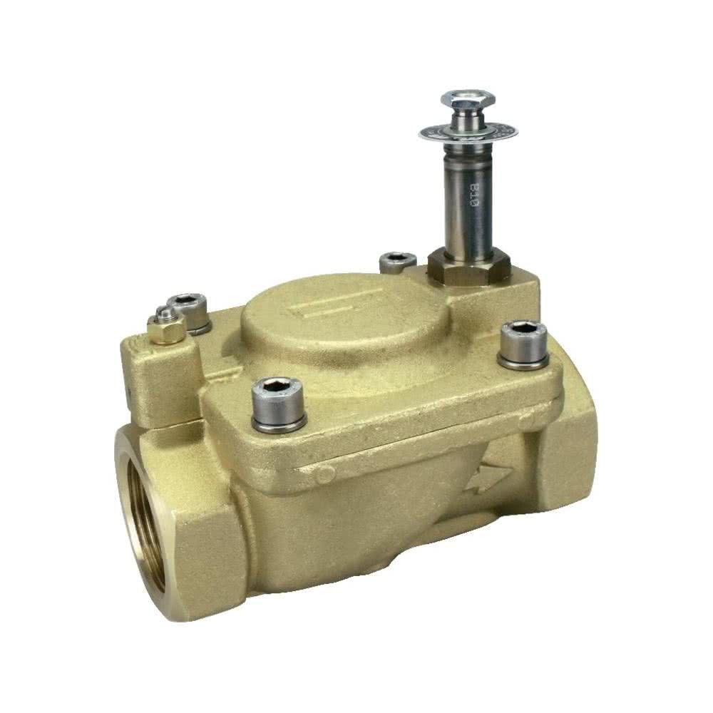 2-way solenoid valve, G 1 1/2 ", brass, normally closed, servo-controlled