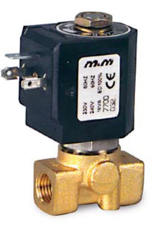 2-way solenoid valve, steam, G 1/8 ", brass, normally closed, direct operated