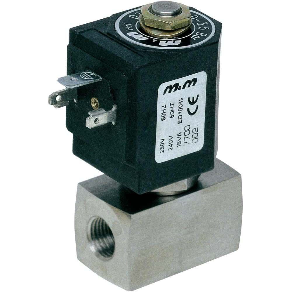 2-way solenoid valve, G 1/4 ", stainless steel, normally closed, direct operated