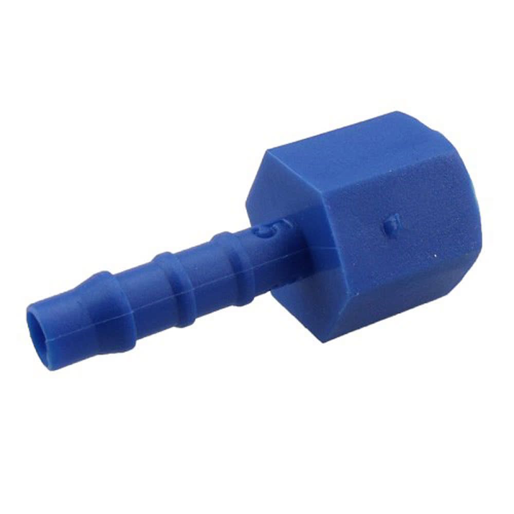 Screw-on hose nozzle, nylon, blue, cylindrical, G 1/2 "female thread, hose connection Ø 19mm - suitable for food