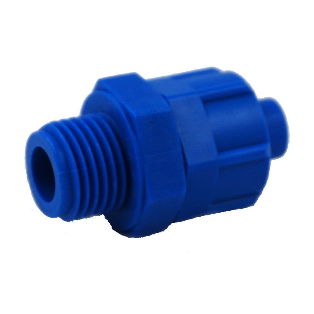 Threaded fitting, straight screwed connection, blue, POM, with union nut, G 1/8 "male thread x 6,0mm x 8,0mm (ID x OD)