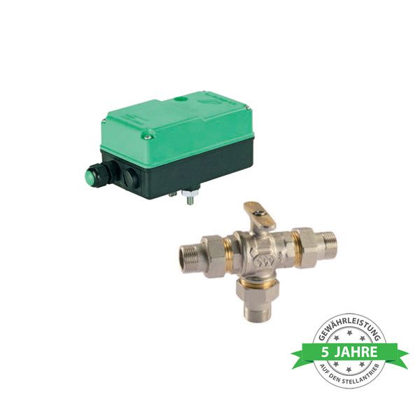 Comparato - Ball valve electric - Diamant 2000, 3-way 3/4 "M / M / M, DN20, PN16, 230V