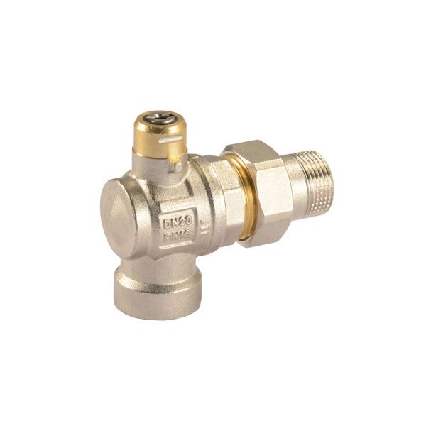 Comparato - Ball Valve for Sintesi Actuator, 2-Way Angle, Full Through, DN20, PN16, 3/4 ", M / F