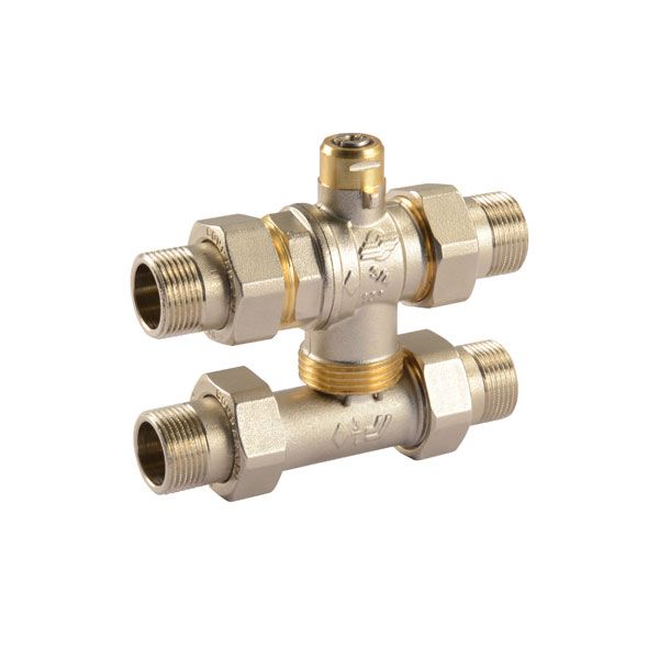 Comparato - Ball Valve for Sintesi Actuator, By-Pass, Full Through, DN15, PN16, 1/2 ", M / M / M / M