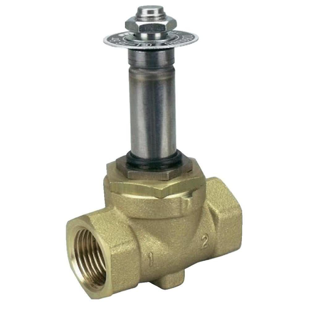 2-way solenoid valve, G 3/8 ", brass, normally closed, servo-controlled