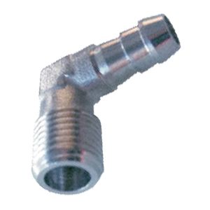 L-hose connector male with BSPT male thread