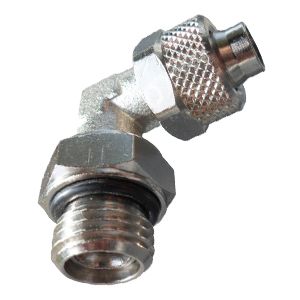 Swiveling L-quick connector with BSPP male thread and O-ring