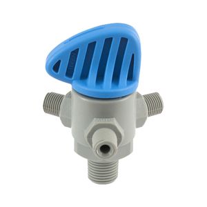 Male three-way valve with BSPT thread