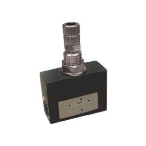 Bidirectional female flow regulator with BSPP thread made of aluminum