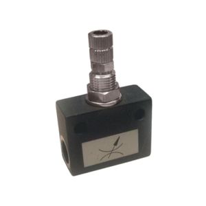 Unidirectional female flow regulator with BSPP thread aluminum