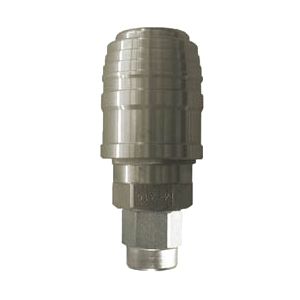 Quick coupling connector with push-in fitting