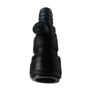 Hose connector with valve