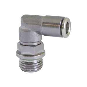 Swivel male L-connector with BSPP & metric thread, O-ring