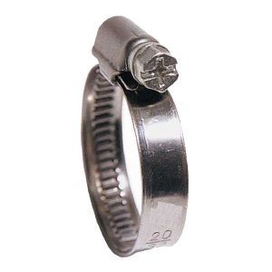 Screw thread clamp according to DIN 3017, belt width 9 mm, housing and screw made of Inox AISI 316