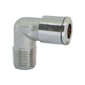 L-connector with BSPT male thread, nickel-plated