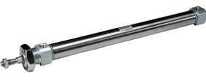 SMC Pneumatics - C (D) 85K, ISO Cylinder (ISO6432), double acting, one side piston rod, non-rotating, built-in magnet ring, (double sided thread), 12, 25, rail mounting