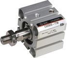 SMC Pneumatics - C (D) QS, Compact Cylinder, single acting, spring force extended / retracted, (through hole, tapped holes on both sides), 12, 5, (single acting retracted spring force)