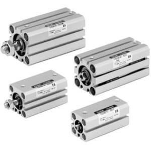 SMC Pneumatics - C (D) QSY, air cylinder, smooth, smooth running, double acting, (through hole, tapped holes on both sides), 12, 30, (elastic damping, piston rod with male thread)